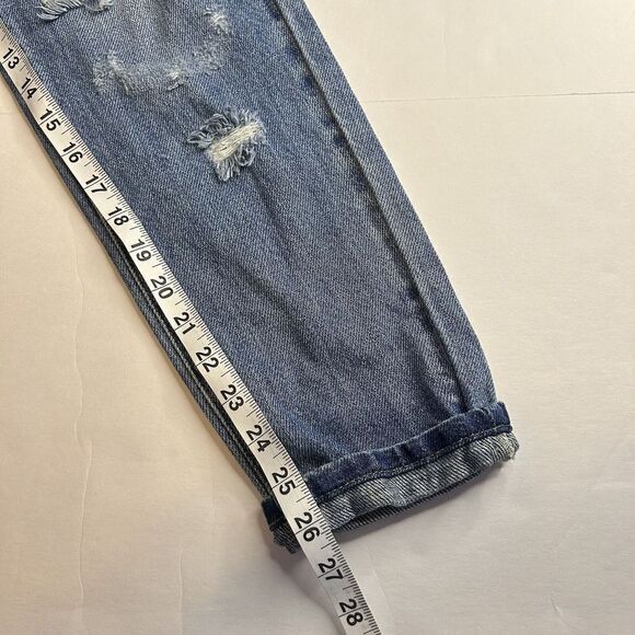KanCan Jeans Size 24 Boyfriend High Rise Distressed Stretch Denim Roll Cuff NEW - Picture 9 of 9